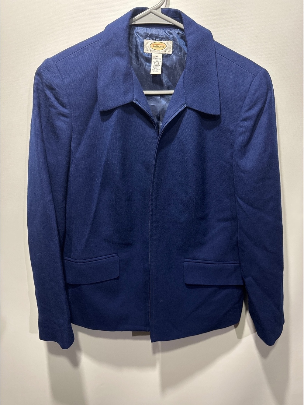 Talbots Women's Petite Navy Wool Blend Blazer Jacket Size 6